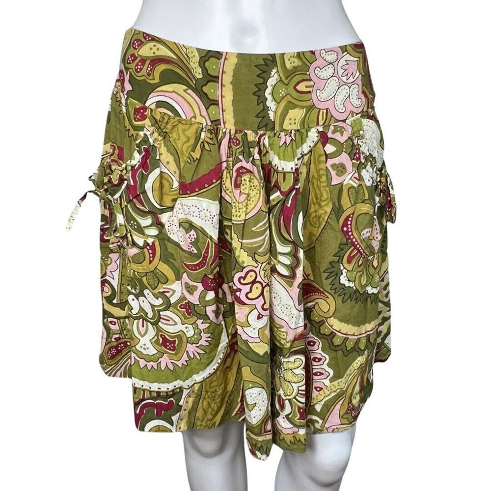 Willow & Clay Skirt Womens Medium Green Mini Pockets‎ Casual Bohemian Peasant